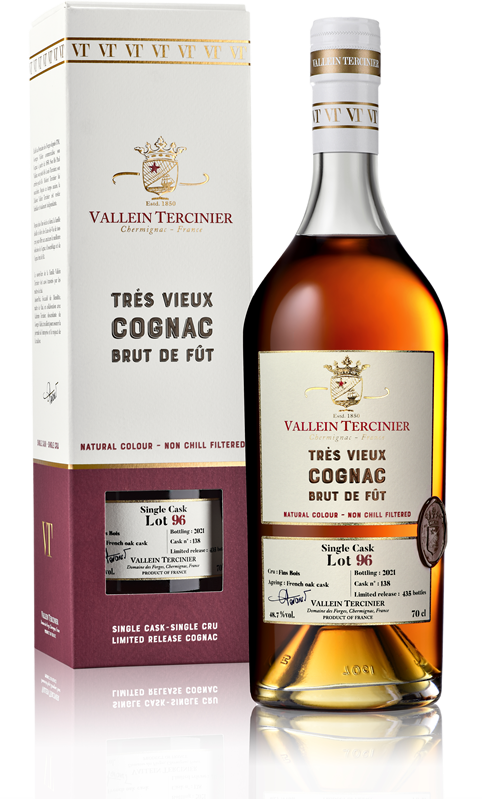 Cognac - Vallein Tercinier Tres vieux Brut de fut, lot 96, Fins bois